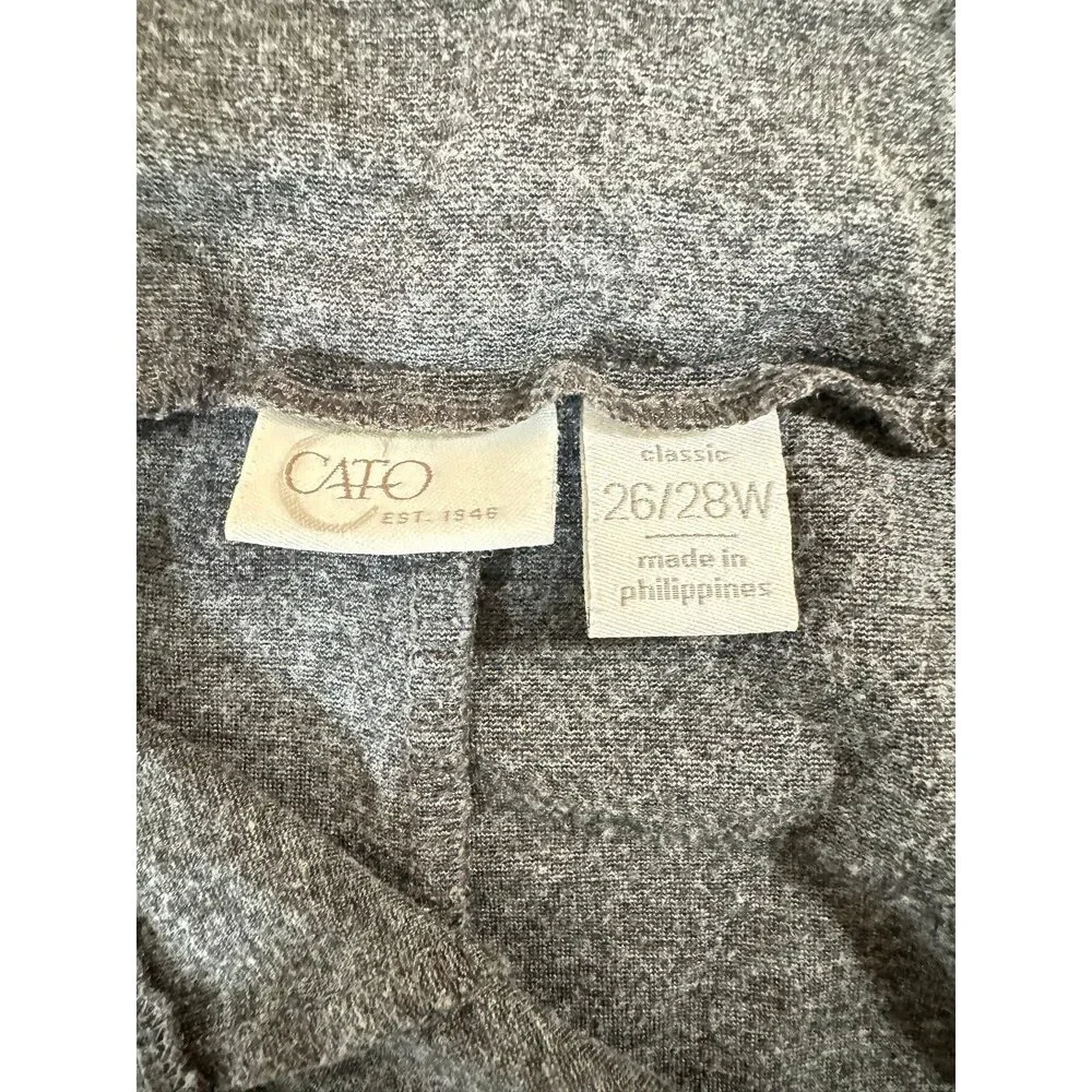 Cato Gray Pull On Cropped Pants Women's 26/28W
